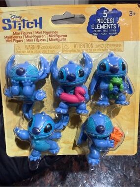 Disney Stitch Mini Figure Pack Of 5 New